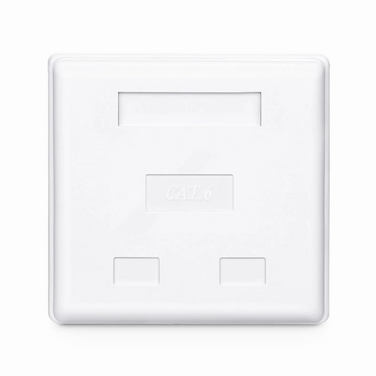FyberOptix Cat6 RJ45 Shielded Surface Mount Box, 2 Ports, White