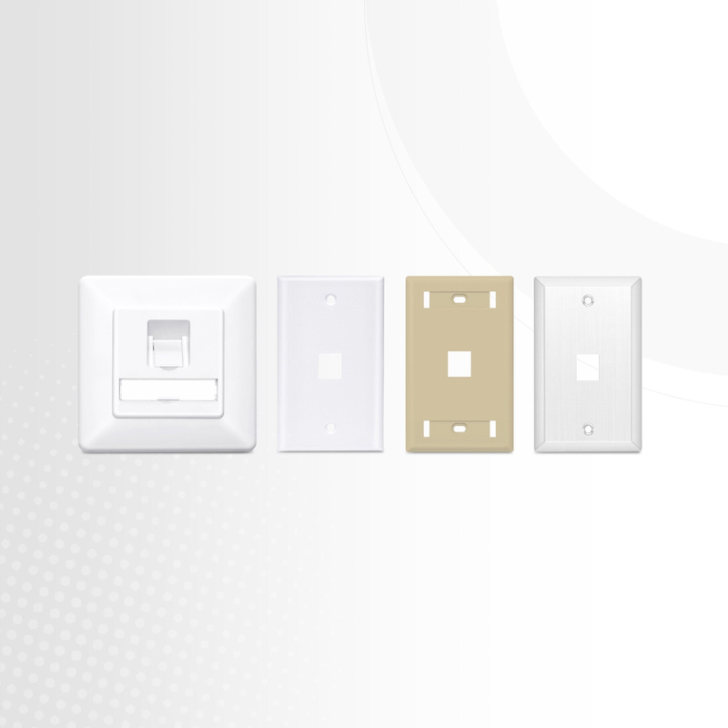 FyberOptix Two Ports Keystone Single Gang Wall Plate