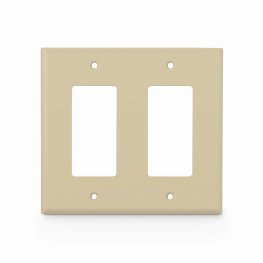 FyberOptix Dual Gang FFSystemÃ¢â€žÂ¢ Screwless Faceplate Frame, White, 4.87"x4.94"