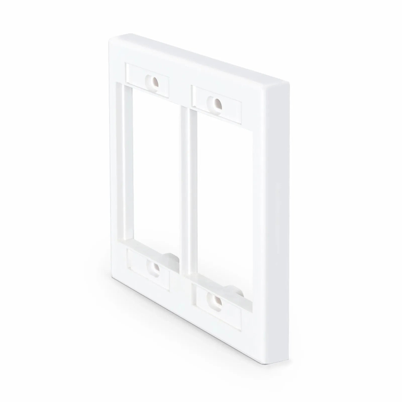FyberOptix Dual-Gang MOS Faceplate Frame, White