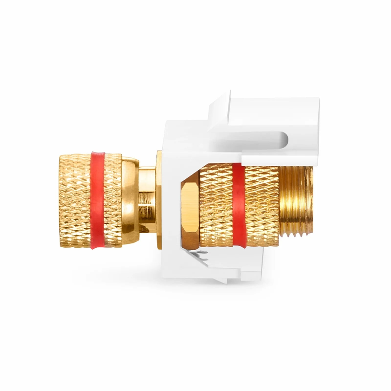 FyberOptix Binding Post SyncEase Coupler, Red Stripe, White Housing