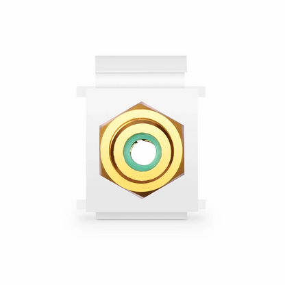 FyberOptix RCA Feedthrough SyncEase Connector, Gold-Plated, White Housing