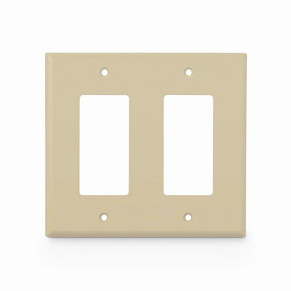 FyberOptix Dual Gang FFSystem Screwless Faceplate Frame, White, 4.87"x4.94"