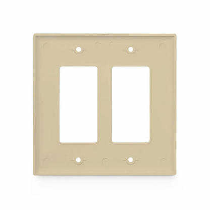FyberOptix Dual Gang FFSystem Screwless Faceplate Frame, White, 4.87"x4.94"
