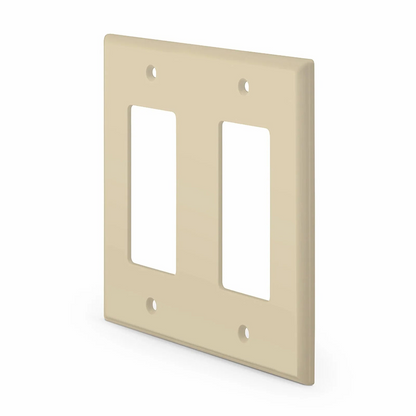 FyberOptix Dual Gang FFSystem Screwless Faceplate Frame, White, 4.87"x4.94"