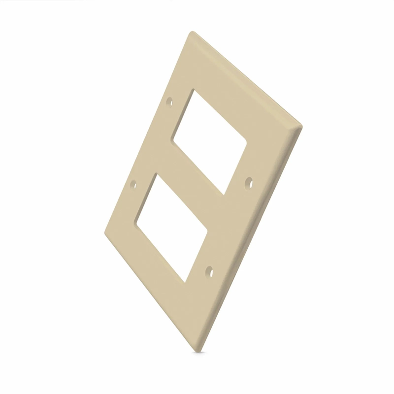 FyberOptix Dual Gang FFSystem Screwless Faceplate Frame, White, 4.87"x4.94"