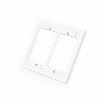 FyberOptix Dual-Gang MOS Faceplate Frame, White