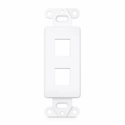FyberOptix Faceplate Frame Keystone Insert, 2 Ports, White, 4.09'' x 1.40''