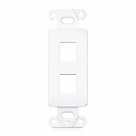 FyberOptix Faceplate Frame Keystone Insert, 2 Ports, White, 4.09'' x 1.40''