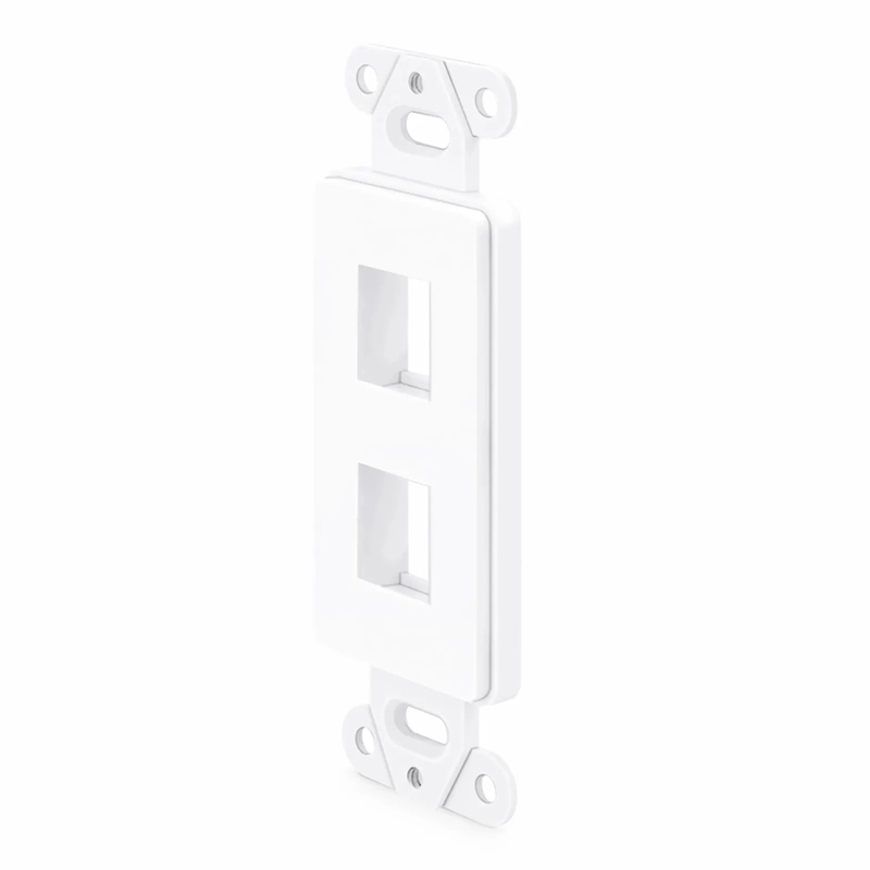 FyberOptix Faceplate Frame Keystone Insert, 2 Ports, White, 4.09'' x 1.40''