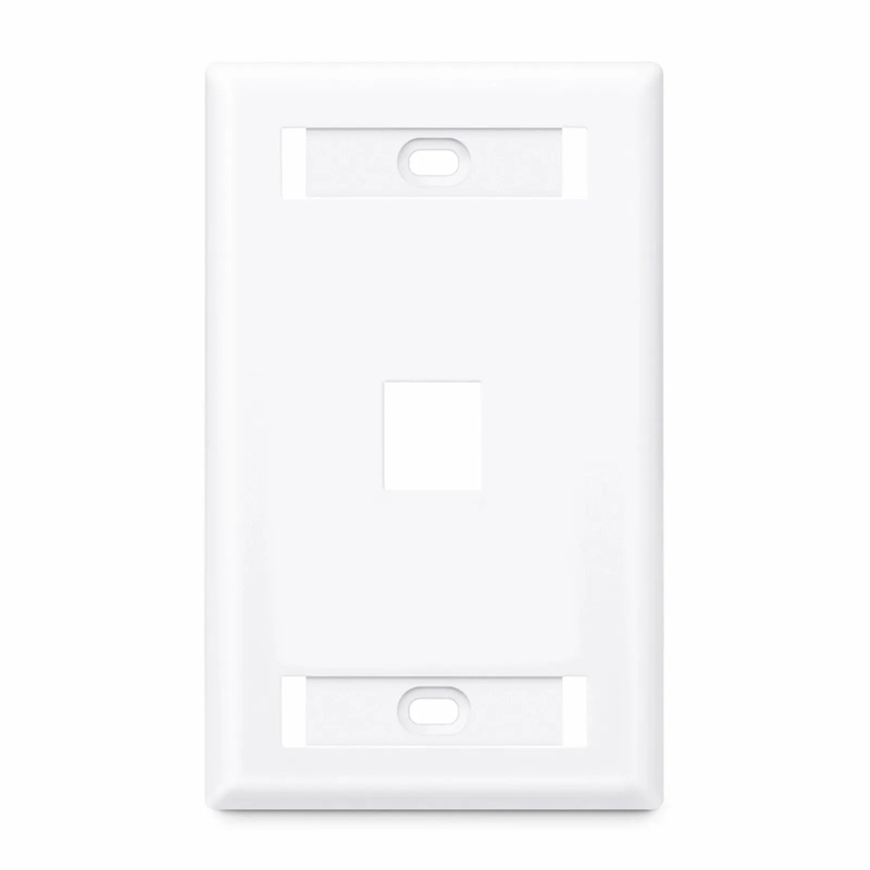 FyberOptix Single Gang Keystone Faceplate, Label Pockets, 1 Port, White, 4.49'' x 2.76''
