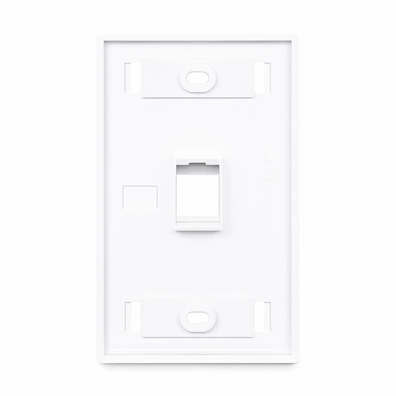 FyberOptix Single Gang Keystone Faceplate, Label Pockets, 1 Port, White, 4.49'' x 2.76''
