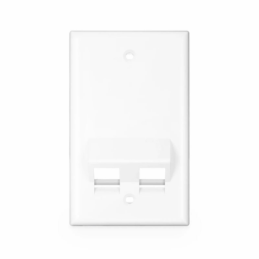 FyberOptix SyncEase Two Port Keystone Single Gang Wall Plate, White
