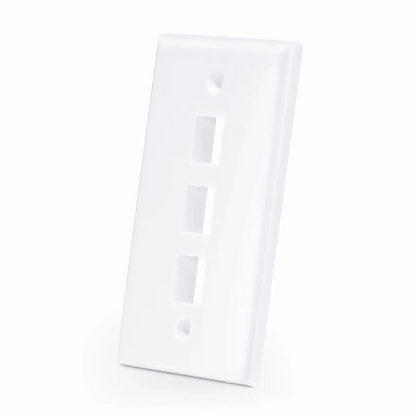FyberOptix Three Ports Keystone Single Gang Wall Plate