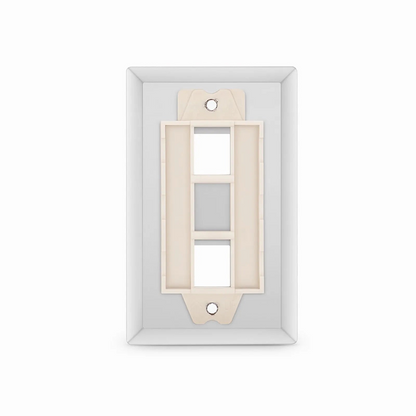 FyberOptix SyncEase Stainless Steel Two Port Keystone Single Gang Wall Plate