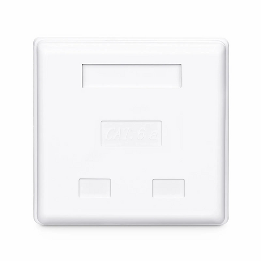 FyberOptix Cat6a RJ45 Shielded Surface Mount Box, 2 Ports, White