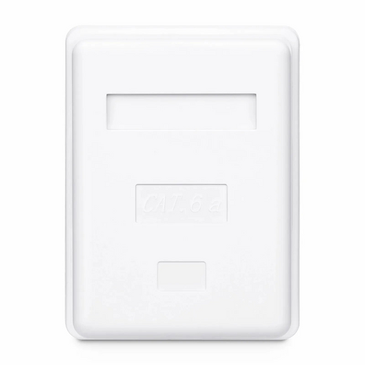 FyberOptix Cat6a RJ45 Shielded Surface Mount Box, 1 Port, White