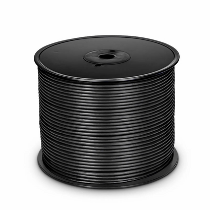 FyberOptix Cat5e Ethernet Bulk Cable, 1000ft (305m), UL Listed, 24AWG Stranded Pure Bare Copper Wire, 350MHz, Unshielded (UTP), PVC CM, with Reel (Black)