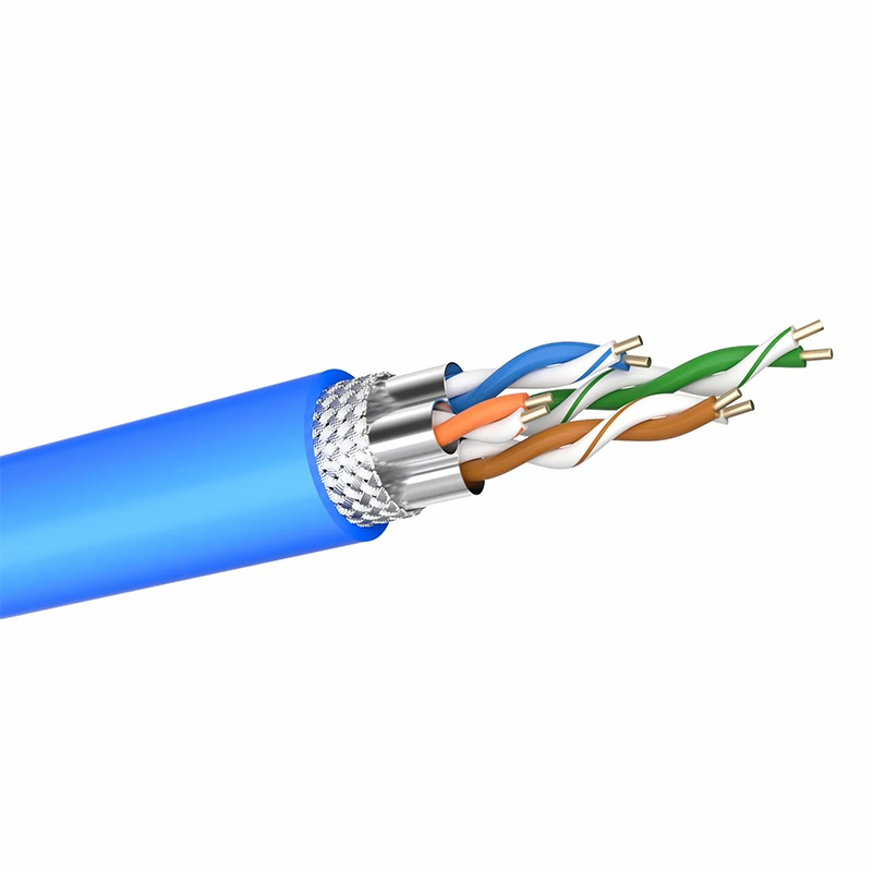 FyberOptix Cat6a Ethernet Bulk Cable, 1000ft (305m), 23AWG Solid Pure Bare Copper Wire, 750MHz, Shielded (S/FTP), PVC CMR, with Reel (Blue)