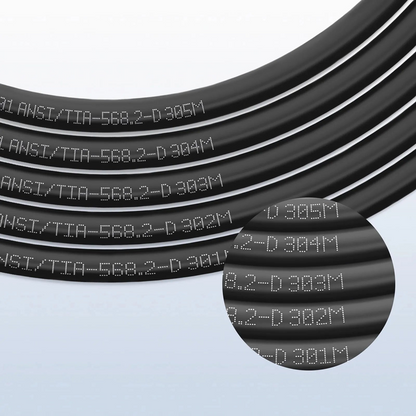 FyberOptix Cat5e Ethernet Bulk Cable, 1000ft (305m), UL Listed, 26AWG Stranded Pure Bare Copper Wire, 350MHz, Shielded (F/UTP), PVC CM, with Reel (Black)