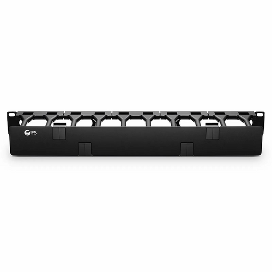 FyberOptix Horizontal Single Sided Steel Manager, 1RU, Finger Duct with Cover, 4.44 in. Depth