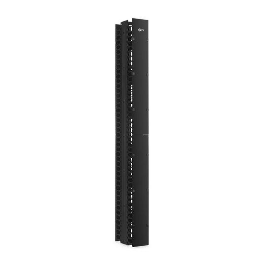 FyberOptix Vertical Dual Sided Steel Cable Manager, 45RU, Bend Radius Finger, 5.5 in. Wide