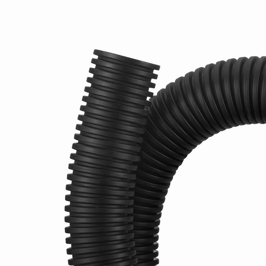 FyberOptix 10m (33ft) Black Flame Retardant Polypropylene Convoluted Tubing, 19mm Inside Diameter