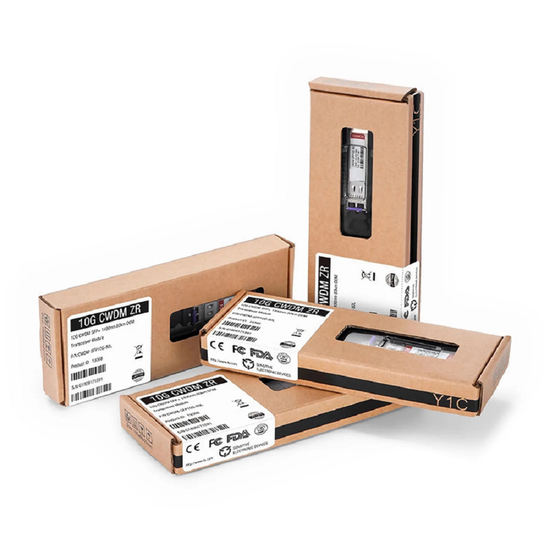 FyberOptix Broadcom Compatible SFP+ 10G CWDM 1610nm 80km DOM Duplex LC/UPC SMF Optical Transceiver Module for Transmission