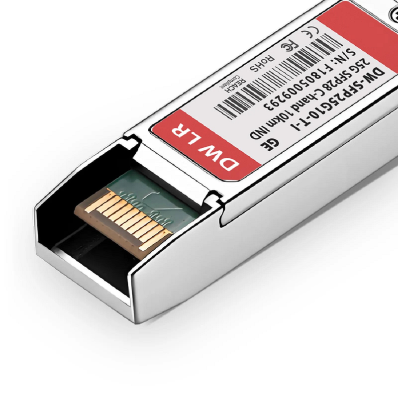 FyberOptix Cisco Compatible SFP28 25G DWDM C-band Tunable 40Chs 100GHz 10km DOM Duplex LC/UPC SMF Optical Transceiver Module for Transmission (Industrial)