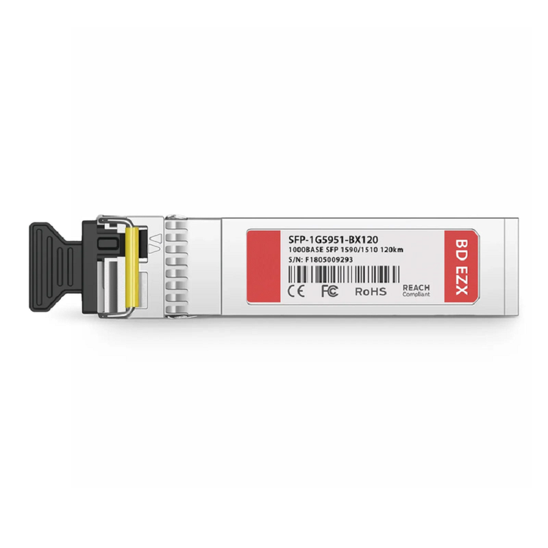 FyberOptix NETGEAR Compatible 1000BASE-BX-U SFP BiDi 1510nm-TX/1590nm-RX 120km DOM Simplex LC/UPC SMF Optical Transceiver Module