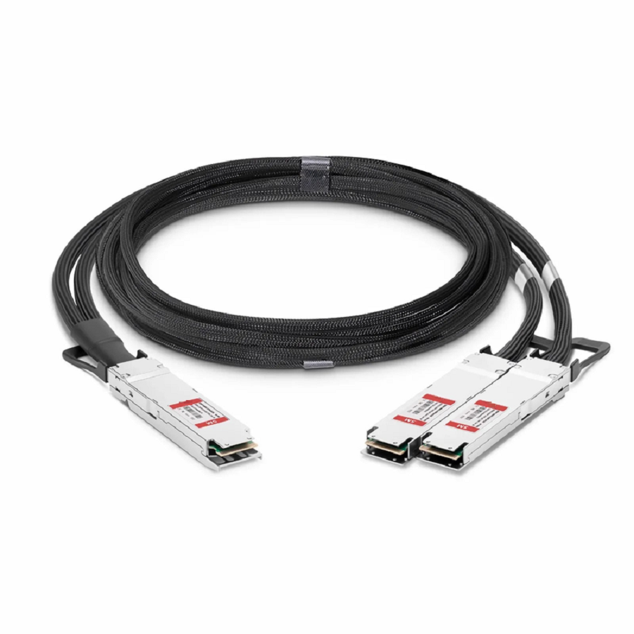 FyberOptix 5m (16ft) NVIDIA/Mellanox MCA7J60-N005 Compatible 800G OSFP 8 x 100G PAM4 Finned Top to 2 x 400G OSFP 4 x 100G PAM4 Flat Top InfiniBand NDR Active Direct Attach Copper Breakout Cable for Quantum-2 Switches and ConnectX-7 HCA