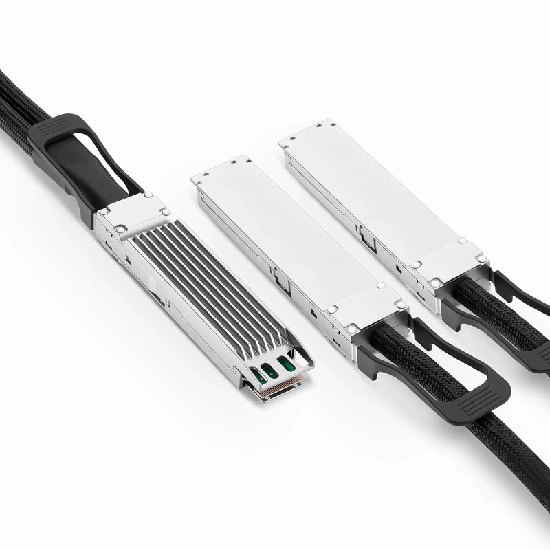 FyberOptix 5m (16ft) NVIDIA/Mellanox MCA7J60-N005 Compatible 800G OSFP 8 x 100G PAM4 Finned Top to 2 x 400G OSFP 4 x 100G PAM4 Flat Top InfiniBand NDR Active Direct Attach Copper Breakout Cable for Quantum-2 Switches and ConnectX-7 HCA