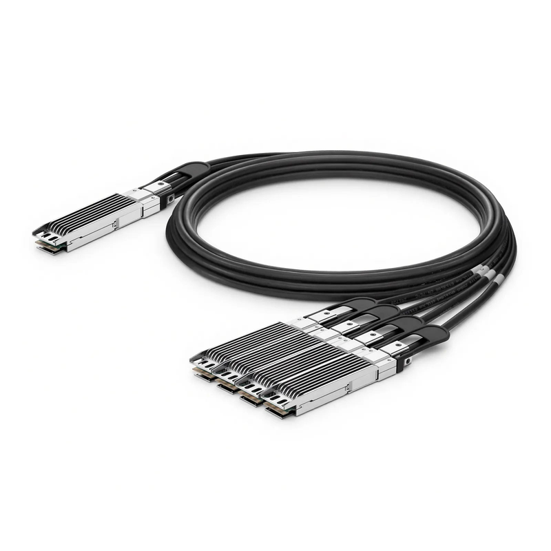FyberOptix 0.5m (2ft) NVIDIA/Mellanox MCP7Y50-N0005 Compatible 800G OSFP 8 x 100G PAM4 Finned Top to 4 x 200G OSFP 2 x 100G PAM4 Finned Top InfiniBand NDR Passive Direct Attach Copper Breakout Cable for Quantum-2 Switches