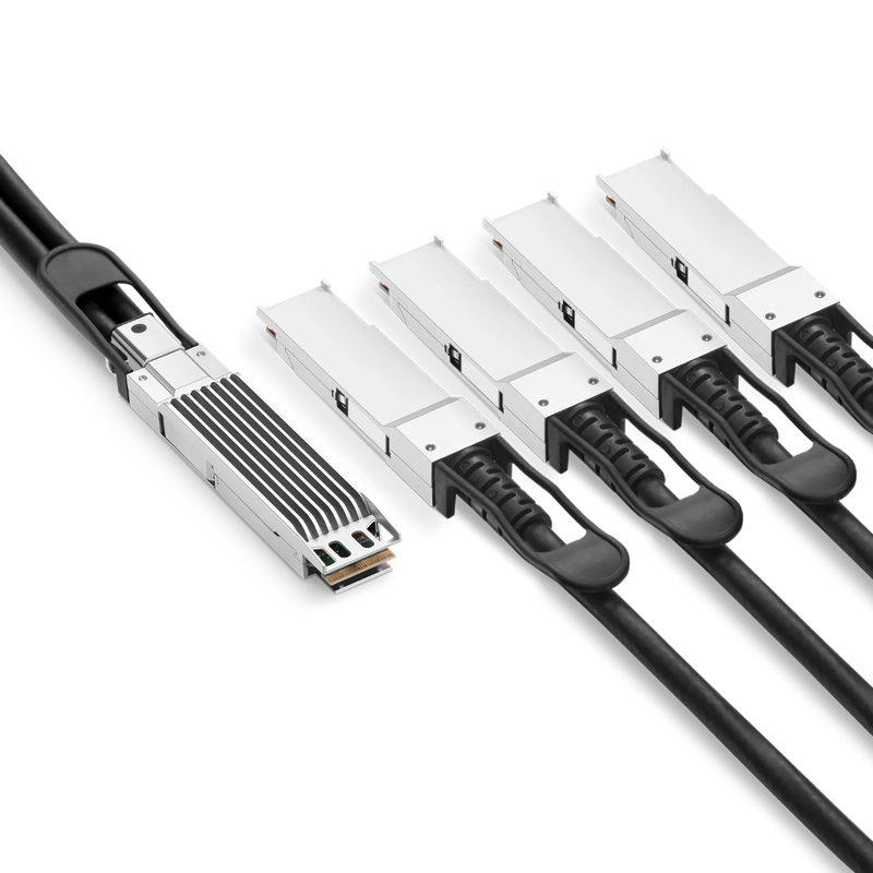 FyberOptix 0.5m (2ft) NVIDIA/Mellanox MCP7Y40-N00A Compatible 800G OSFP 8 x 100G PAM4 Finned Top to 4 x 200G QSFP112 2 x 100G PAM4 InfiniBand NDR Passive Direct Attach Copper Breakout Cable for Quantum-2 Switches and ConnectX-7 HCA