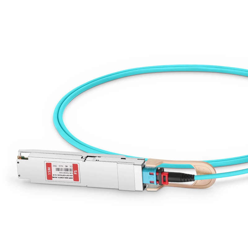 FyberOptix 15m (49ft) NVIDIA/Mellanox MFA7U10-H015 Compatible 400G OSFP 8 x 50G PAM4 Finned Top to 2 x 200G QSFP56 4 x 50G PAM4 InfiniBand HDR Active Optical Breakout Cable for Quantum-2 Switches and ConnectX-6 HCA