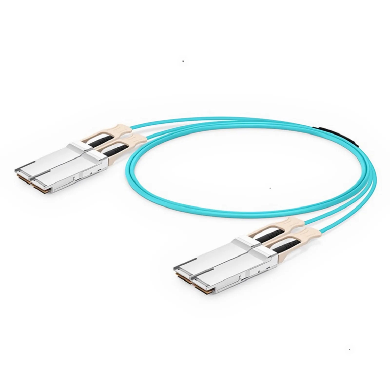 FyberOptix 5m (16ft) NVIDIA/Mellanox MFS1S90-H003E Compatible 2 x 200G QSFP56 4 x 50G PAM4 to 2 x 200G QSFP56 4 x 50G PAM4 InfiniBand HDR Active Optical Breakout Cable for Quantum Switches