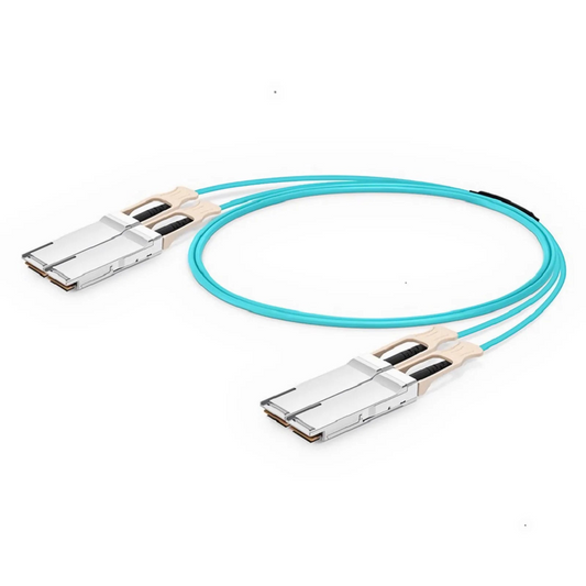 FyberOptix 3m (10ft) NVIDIA/Mellanox MFS1S90-H003E Compatible 2 x 200G QSFP56 4 x 50G PAM4 to 2 x 200G QSFP56 4 x 50G PAM4 InfiniBand HDR Active Optical Breakout Cable for Quantum Switches