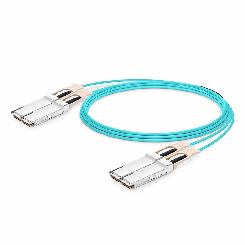 FyberOptix 15m (49ft) NVIDIA/Mellanox MFS1S90-H003E Compatible 2 x 200G QSFP56 4 x 50G PAM4 to 2 x 200G QSFP56 4 x 50G PAM4 InfiniBand HDR Active Optical Breakout Cable for Quantum Switches