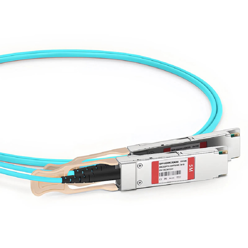FyberOptix 15m (49ft) NVIDIA/Mellanox MFS1S90-H003E Compatible 2 x 200G QSFP56 4 x 50G PAM4 to 2 x 200G QSFP56 4 x 50G PAM4 InfiniBand HDR Active Optical Breakout Cable for Quantum Switches