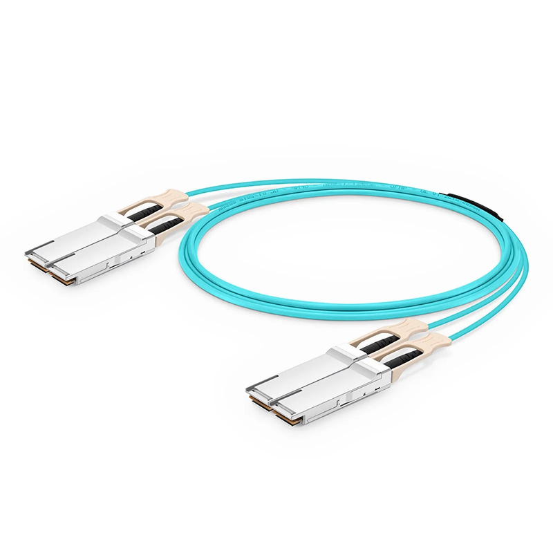 FyberOptix 10m (33ft) NVIDIA/Mellanox MFS1S90-H003E Compatible 2 x 200G QSFP56 4 x 50G PAM4 to 2 x 200G QSFP56 4 x 50G PAM4 InfiniBand HDR Active Optical Breakout Cable for Quantum Switches