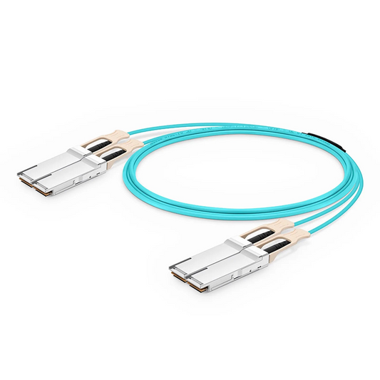 FyberOptix 10m (33ft) NVIDIA/Mellanox MFS1S90-H003E Compatible 2 x 200G QSFP56 4 x 50G PAM4 to 2 x 200G QSFP56 4 x 50G PAM4 InfiniBand HDR Active Optical Breakout Cable for Quantum Switches