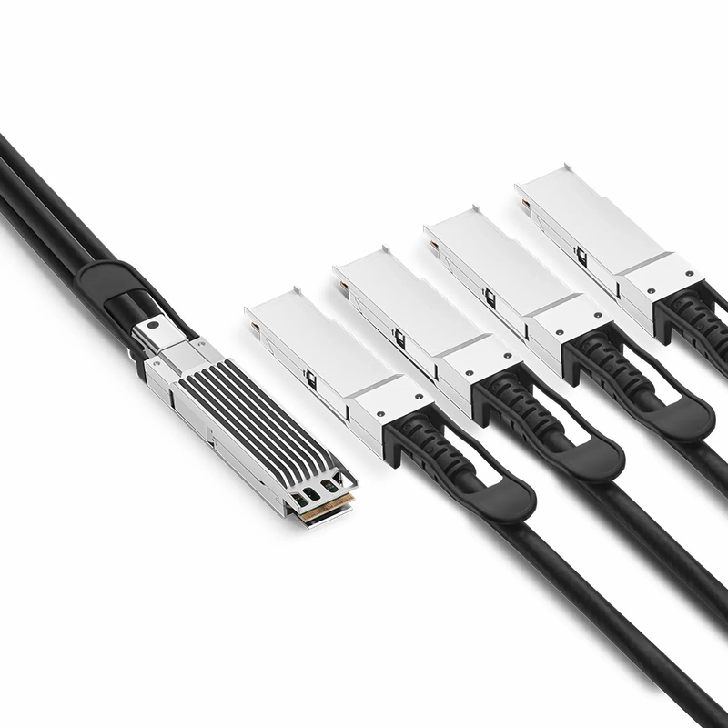 FyberOptix 2m (7ft) NVIDIA/Mellanox MCP7Y70-H002 Compatible 400G OSFP 8 x 50G PAM4 Finned Top to 4 x 100G QSFP56 2 x 50G PAM4 InfiniBand HDR Passive Direct Attach Copper Breakout Cable for Quantum-2 Switches and ConnectX-6 HCA