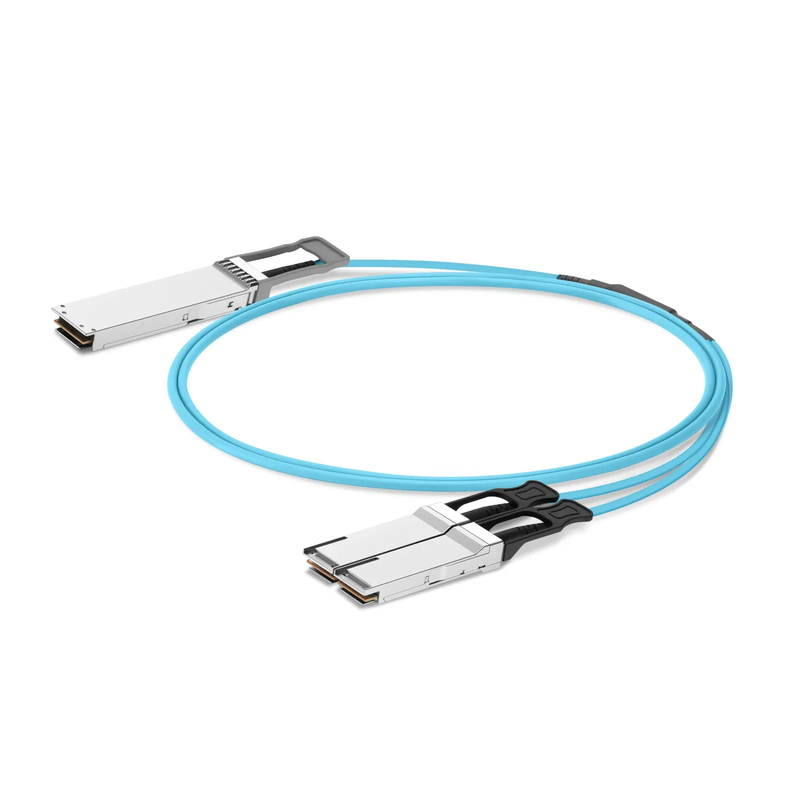 FyberOptix 5m (16ft) NVIDIA/Mellanox MFA7U10-H005-FLT Compatible 400G OSFP 8 x 50G PAM4 Flat Top to 2 x 200G QSFP56 4 x 50G PAM4 InfiniBand HDR Active Optical Breakout Cable for Quantum Switches and ConnectX-7 HCA