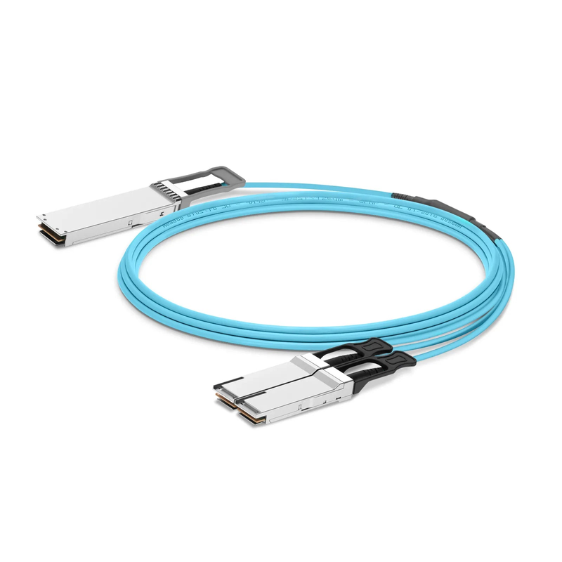 FyberOptix 15m (49ft) NVIDIA/Mellanox MFA7U10-H015-FLT Compatible 400G OSFP 8 x 50G PAM4 Flat Top to 2 x 200G QSFP56 4 x 50G PAM4 InfiniBand HDR Active Optical Breakout Cable for Quantum Switches and ConnectX-7 HCA