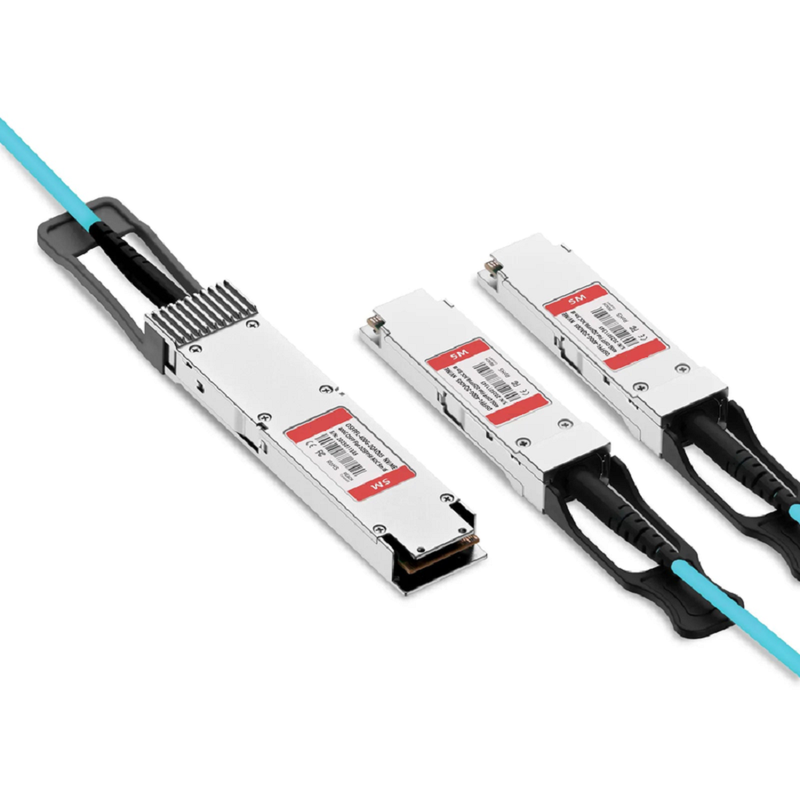 FyberOptix 15m (49ft) NVIDIA/Mellanox MFA7U10-H015-FLT Compatible 400G OSFP 8 x 50G PAM4 Flat Top to 2 x 200G QSFP56 4 x 50G PAM4 InfiniBand HDR Active Optical Breakout Cable for Quantum Switches and ConnectX-7 HCA