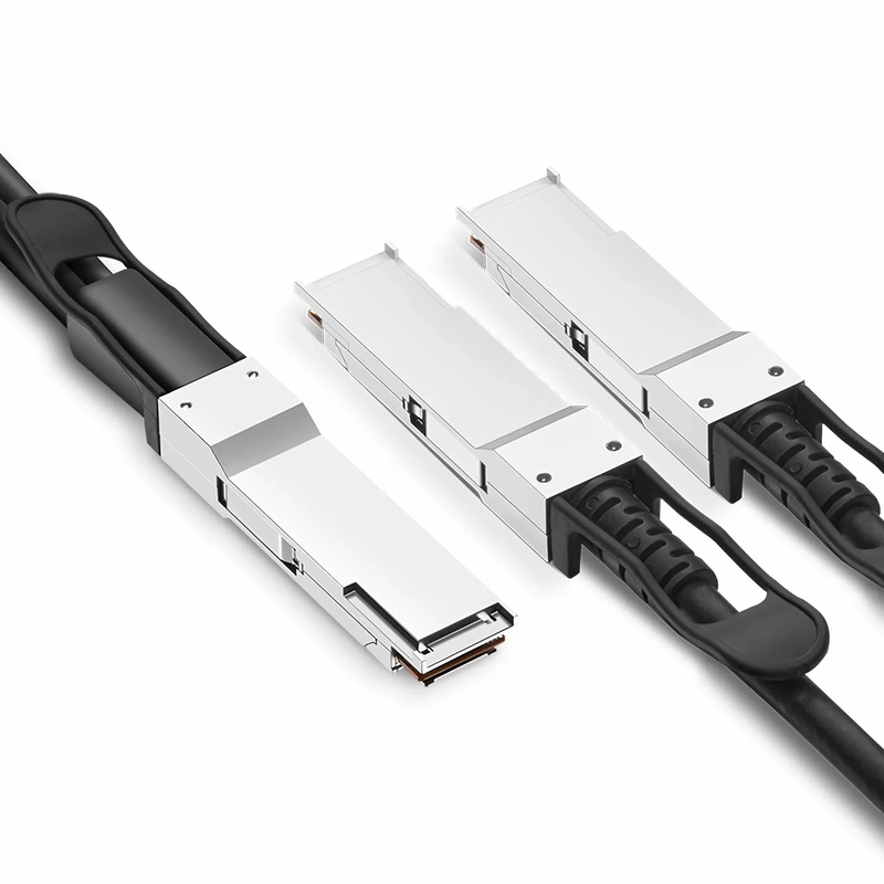FyberOptix 0.5m (2ft) NVIDIA/Mellanox MCP7H50-H00AR30 Compatible 200G QSFP56 4 x 50G PAM4 to 2 x 100G QSFP56 2 x 50G PAM4 InfiniBand HDR Passive Direct Attach Copper Breakout Cable for Quantum Switches and ConnectX-6 HCA