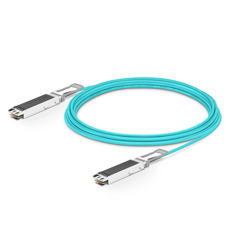 FyberOptix 50m (164ft) NVIDIA/Mellanox Compatible 800G OSFP 8 x 100G PAM4 Finned Top InfiniBand NDR Active Optical Cable for Quantum-2 Switches