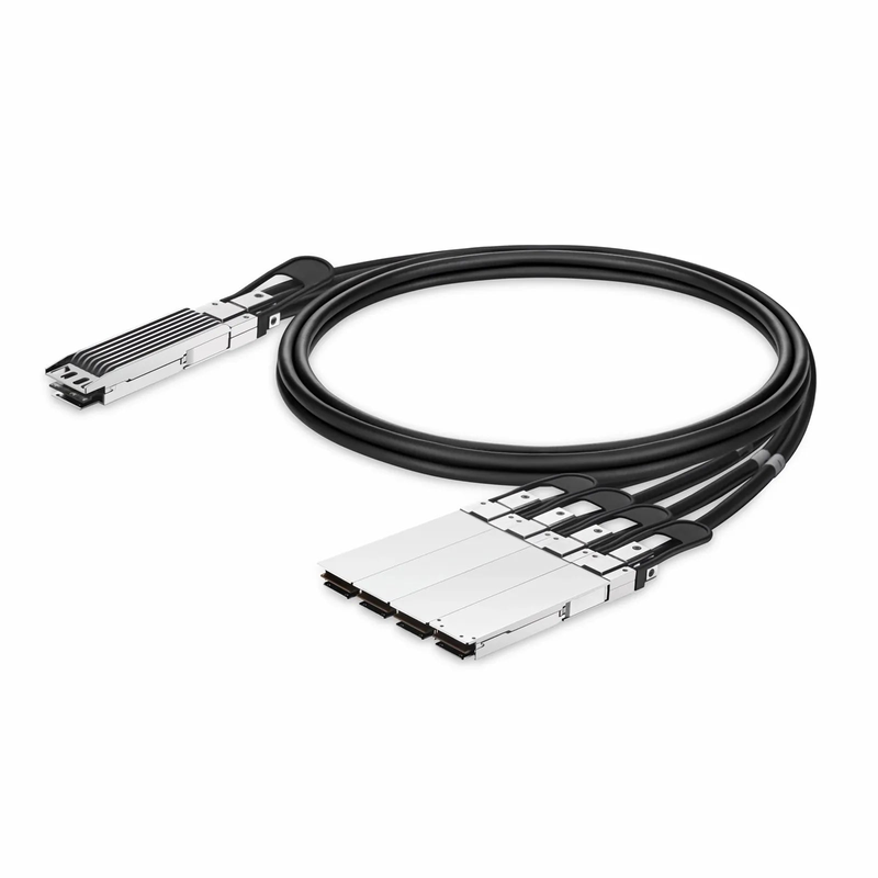 FyberOptix 1m (3ft) NVIDIA/Mellanox MCP7Y50-N001 Compatible 800G OSFP 8 x 100G PAM4 Finned Top to 4 x 200G OSFP 2 x 100G PAM4 Flat Top InfiniBand NDR Passive Direct Attach Copper Breakout Cable for Quantum-2 Switches and ConnectX-7 HCA