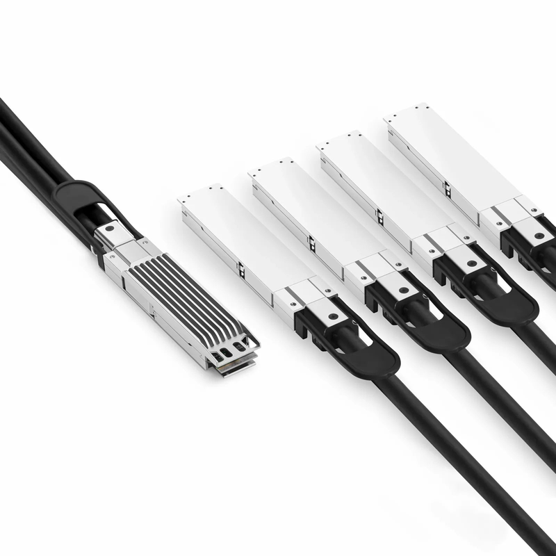 FyberOptix 2m (7ft) NVIDIA/Mellanox MCP7Y50-N002 Compatible 800G OSFP 8 x 100G PAM4 Finned Top to 4 x 200G OSFP 2 x 100G PAM4 Flat Top InfiniBand NDR Passive Direct Attach Copper Breakout Cable for Quantum-2 Switches and ConnectX-7 HCA