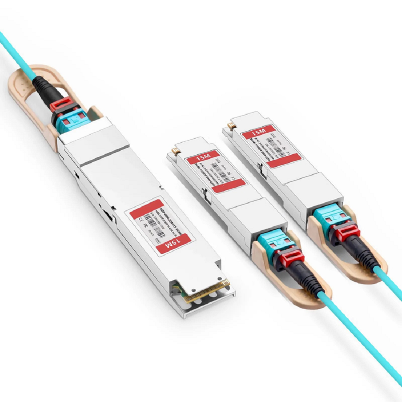 FyberOptix 3m (10ft) NVIDIA/Mellanox MFS1S50-H003V Compatible 200G QSFP56 4 x 50G PAM4 to 2 x 100G QSFP56 2 x 50G PAM4 InfiniBand HDR Active Optical Breakout Cable for Quantum Switches and ConnectX-6 HCA